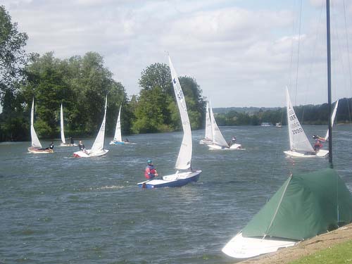 Racing in the Upper Thames OK open photo copyright Chris Biscomb taken at Upper Thames Sailing Club and featuring the OK class