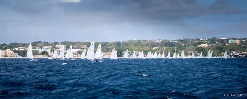 2017 OK Dinghy Worlds day 1 photo copyright Robert Deaves taken at Barbados Yacht Club and featuring the OK class