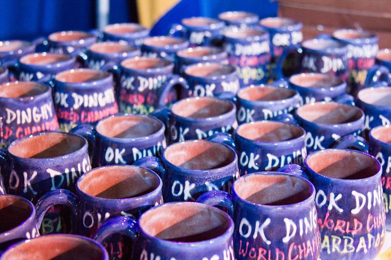 2017 OK Dinghy Worlds mugs photo copyright Alastair Deaves taken at Barbados Yacht Club and featuring the OK class