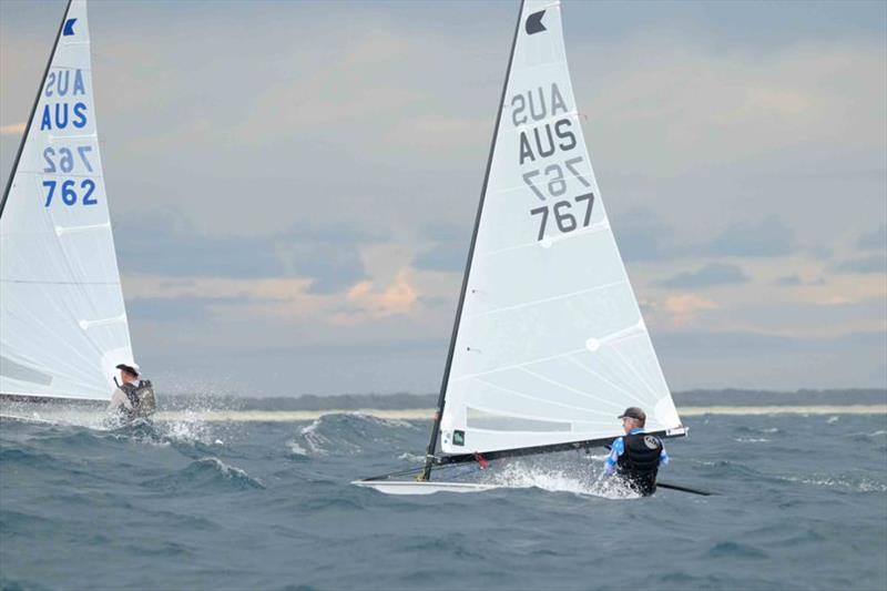 Glenn Yates sailing on Pleasure/Pain - currently holding in 18th place on the upper half of the fleet – International OK Dinghy National Championships photo copyright Southport Yacht Club taken at  and featuring the OK class