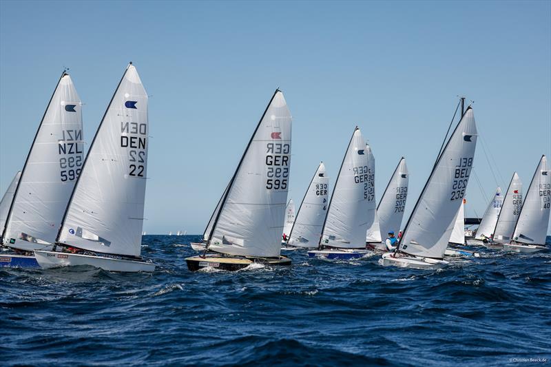OK dinghies in top conditions on the opening day of the Kiel Week Regatta photo copyright ChristianBeeck.de / Kieler Woche  taken at Kieler Yacht Club and featuring the OK class