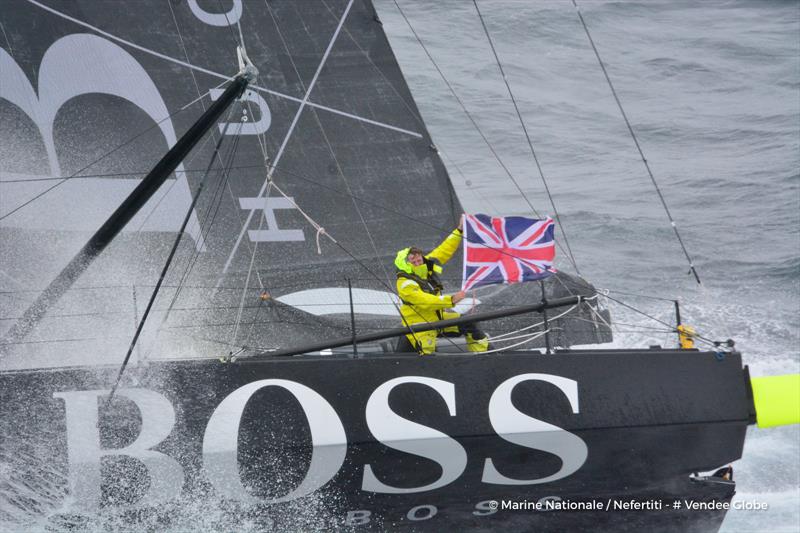 Hugo Boss off the Kerguelen Islands in the 8th Vendée Globe photo copyright Marine Nationale / Nefertiti / Vendee Globe taken at  and featuring the IMOCA class