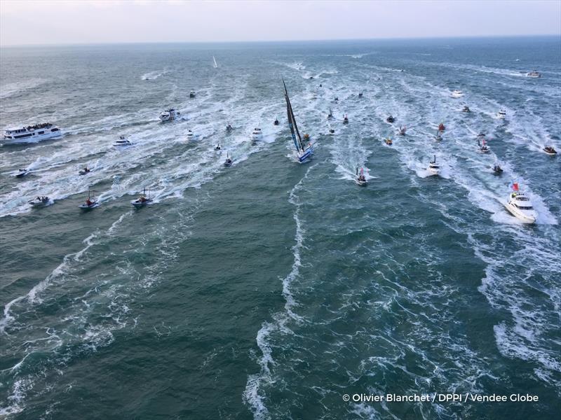 Armel Le Cleac'h on Banque Populaire VIII wins the Vendée Globe 2016-17 photo copyright Olivier Blanchet / DPPI / Vendee Globe taken at  and featuring the IMOCA class