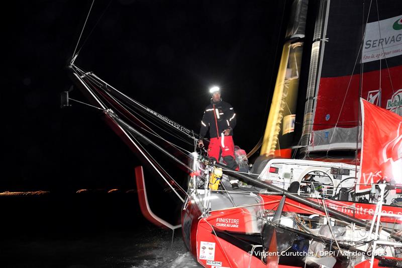 Jeremie Beyou on Maitre Coq finishes 3rd in the Vendée Globe 2016-17 photo copyright Vincent Curutchet / DPPI / Vendee Globe taken at  and featuring the IMOCA class