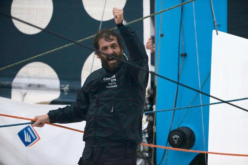 Eric Bellion on CommeUnSeulHomme finishes the Vendée Globe photo copyright Jean Marie Liot / DPPI / Vendee Globe taken at  and featuring the IMOCA class