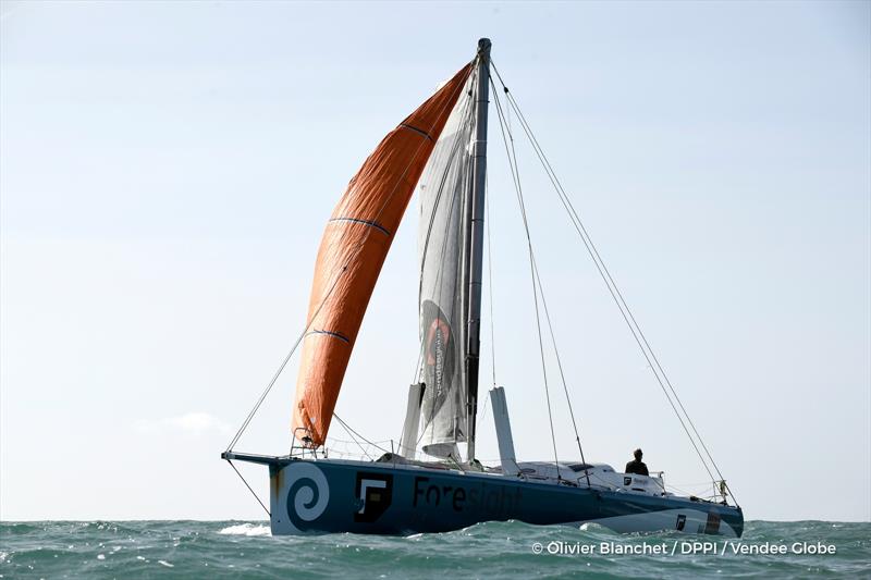 Conrad Colman finishes 16th in the Vendée Globe under jury rig photo copyright Olivier Blanchet / DPPI / Vendee Globe taken at  and featuring the IMOCA class