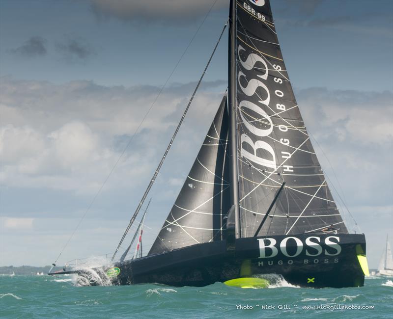 Hugo Boss starts the Rolex Fastnet Race photo copyright Nick Gill / www.nickgillphotos.com taken at Royal Ocean Racing Club and featuring the IMOCA class