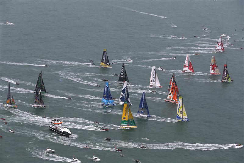 Vendee Globe 2012-2013 start photo copyright Jean Marie Liot / DPPI / Vendee Globe taken at  and featuring the IMOCA class