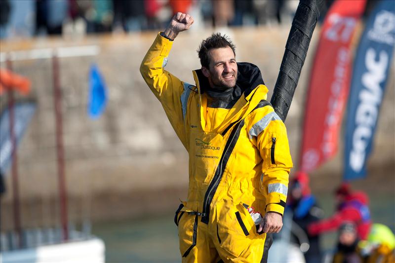 Alessandro Di Benedetto on Team Plastique finishes 11th in the Vendée Globe 2012-2013 photo copyright Olivier Blanchet / DPPI / Vendee Globe taken at  and featuring the IMOCA class