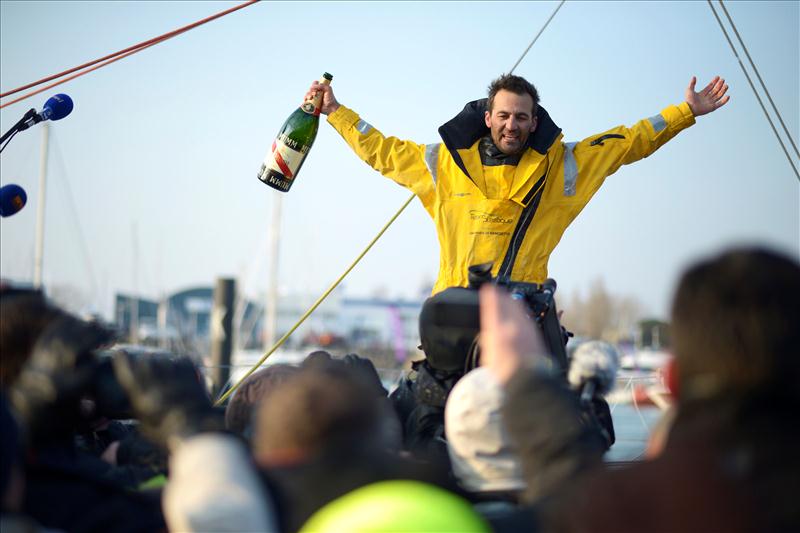 Alessandro Di Benedetto on Team Plastique finishes 11th in the Vendée Globe 2012-2013 photo copyright Vincent Curutchet / DPPI / Vendée Globe taken at  and featuring the IMOCA class