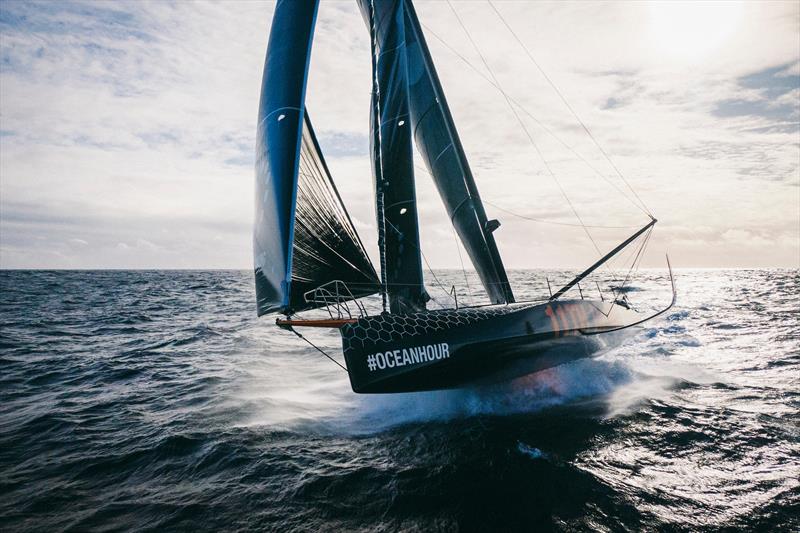 11th Hour Racing Team delivers theIMOCA60 back to France after the Transat Jacques Vabre race, with an Ocean Race configuration of six onboard photo copyright Amory Ross | 11th Hour Racing taken at  and featuring the IMOCA class