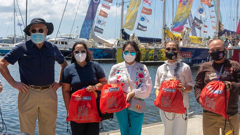 Sir Robin Knox-Johnston with Philippine delegates (L-R Sir Robin Knox-Johnston, Mary Jamelle A. Camba, Carolina D. Uy, Maria Anthonette Velasco-Allones and Rolen C. Paulino) - Clipper Race photo copyright Clipper Race taken at  and featuring the IMOCA class