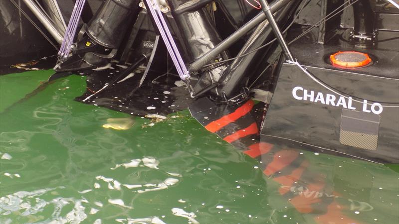 The rudders of the IMOCA Charal 2, mounted at 90 degrees to each other photo copyright John Meachen taken at  and featuring the IMOCA class