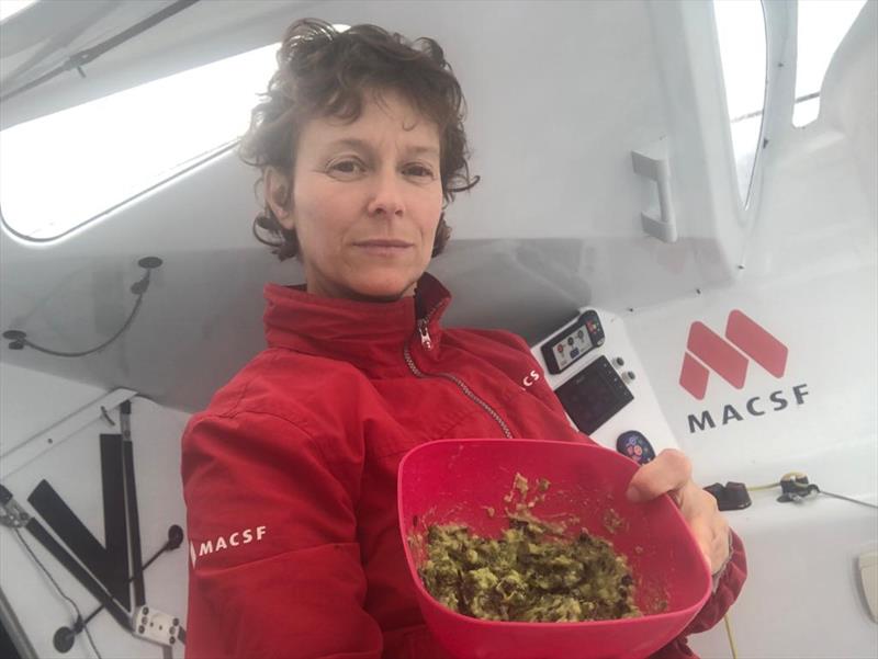 Chef Isabelle Joschke during the Route du Rhum - Destination Guadeloupe photo copyright JOSCHKE Isabelle / MACSF taken at  and featuring the IMOCA class