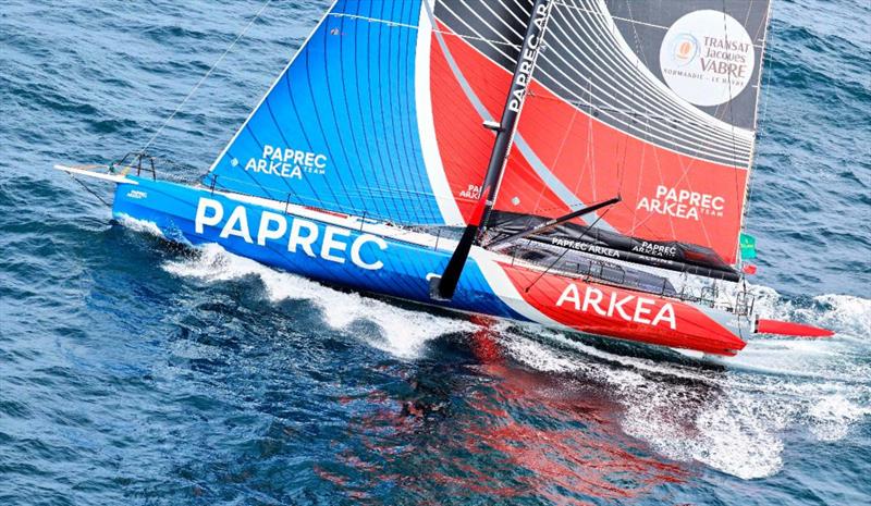 2023 Rolex Fastnet Race - Yoann Richomme's IMOCA Paprec Arkea has overtaken Lucky en route to Cherbourg photo copyright ROLEX / Carlo Borlenghi taken at Royal Ocean Racing Club and featuring the IMOCA class
