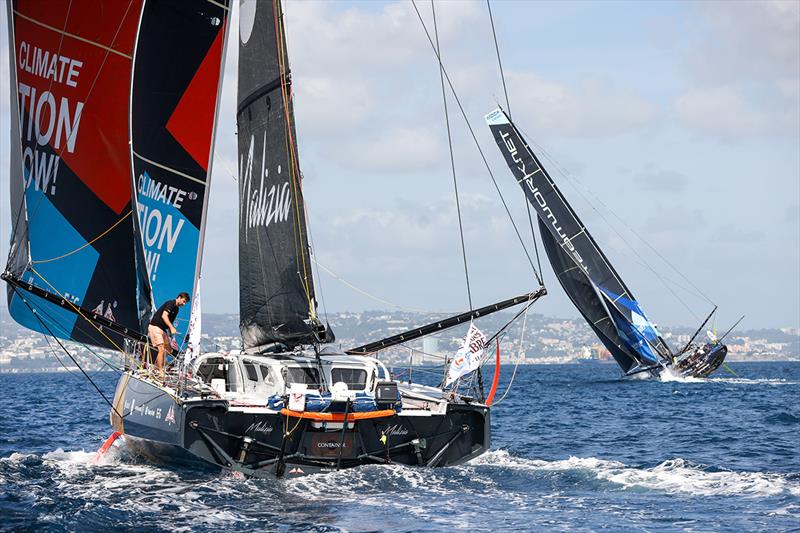 Malizia- Seaexplorer fought an intense battle until the finish line against Teamwork.net, arriving only 1 minute and 5 seconds later - Transat Jacques Vabre 2023 photo copyright Jean-Marie Liot / Alea taken at  and featuring the IMOCA class