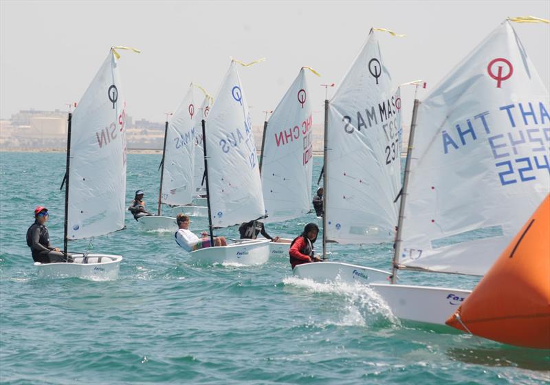 ODA Optimist Asian Championship 2014 day 2 photo copyright Jaffar Ali taken at Bahrain Maritime Sports Association and featuring the Optimist class