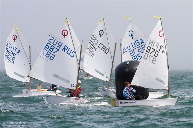 Racing on the fourth day of the Optimist European Championships on Dublin Bay - photo © Gareth Craig / www.fotosail.com
