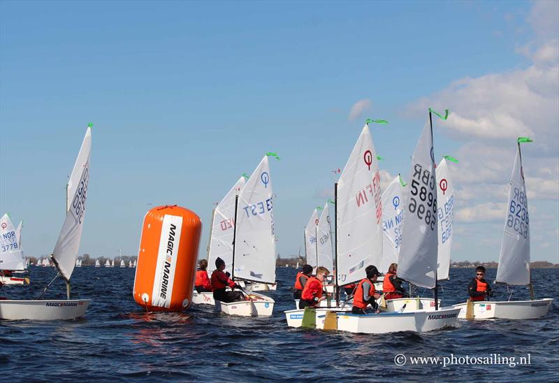 Day 3 of the Magic Marine Easter Regatta at Lake Braassemermeer photo copyright www.photosailing.nl taken at WV Braassemermeer and featuring the Optimist class