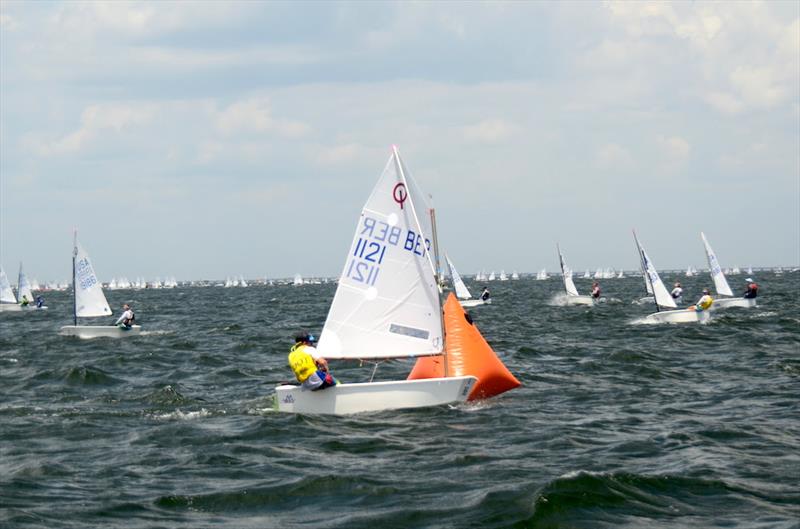 Tayte Stefaniuk of Bermuda leads after day 1 of the USODA National Championships photo copyright Talbot Wilson taken at Pensacola Yacht Club and featuring the Optimist class
