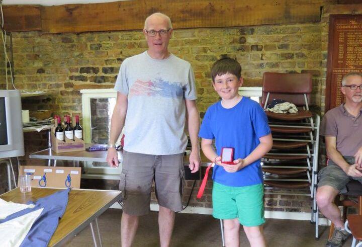 Andy Smith (OOD) and Ed Baker who was 3rd in main fleet at the Optimist SW Championships at Frampton-on-Severn photo copyright Ken Elsey taken at Frampton on Severn Sailing Club and featuring the Optimist class