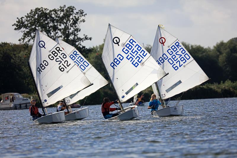 Broadland Youth Regatta 2016 at Wroxham photo copyright Robin Myerscough taken at Norfolk Broads Yacht Club and featuring the Optimist class