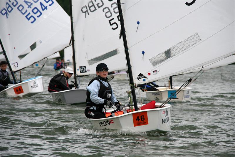 Midland Oppie Traveller Series winner George Eames Matthews in the lead again at the Hollowell SC open photo copyright Richard Sturt taken at Hollowell Sailing Club and featuring the Optimist class