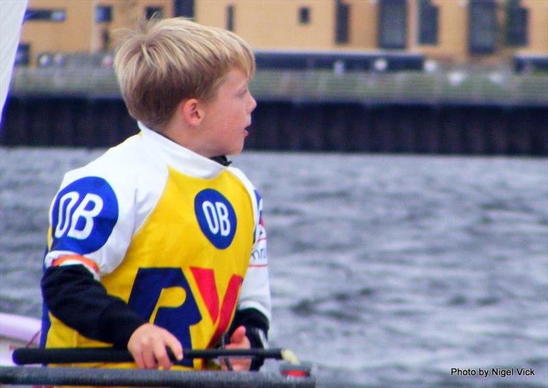 1st Regatta Optimist boy and 1st Overall, Dylan Creighton at the RYA Zone Championships in Cardiff Bay photo copyright Nigel Vick taken at Cardiff Bay Yacht Club and featuring the Optimist class