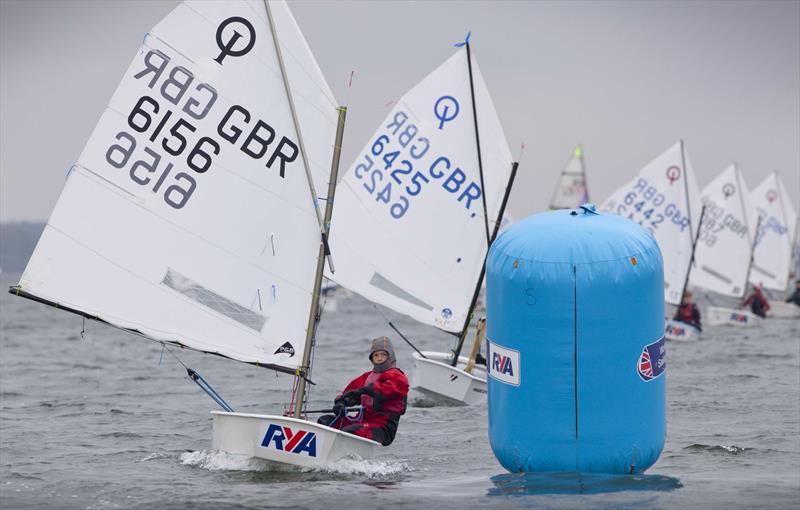 Optimist sailor Rory Gifford on day 1 of the RYA Eric Twiname Championships photo copyright Dan Towers / onEdition / RYA taken at Rutland Sailing Club and featuring the Optimist class