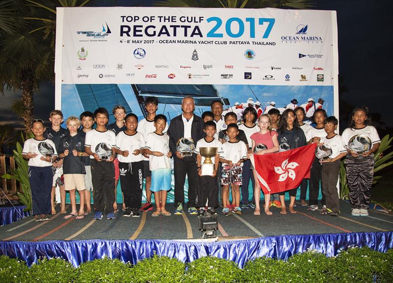 All the winners - Thailand Optimist National Championships at the 2017 Top of the Gulf Regatta photo copyright Guy Nowell taken at Ocean Marina Yacht Club and featuring the Optimist class
