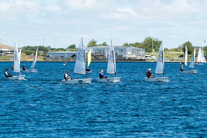 Optimists before the start during the Lloyd Hayes Junior Open Meeting at West Lancs photo copyright Paul Craven taken at West Lancashire Yacht Club and featuring the Optimist class