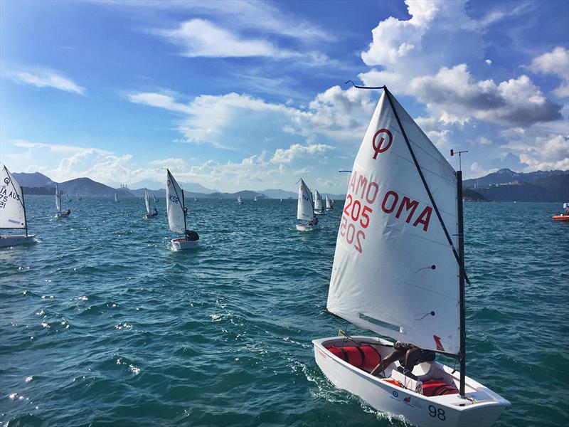 2017 Optimist Asian and Oceanian Championship day 1 photo copyright Naomi Rebecca taken at Royal Hong Kong Yacht Club and featuring the Optimist class