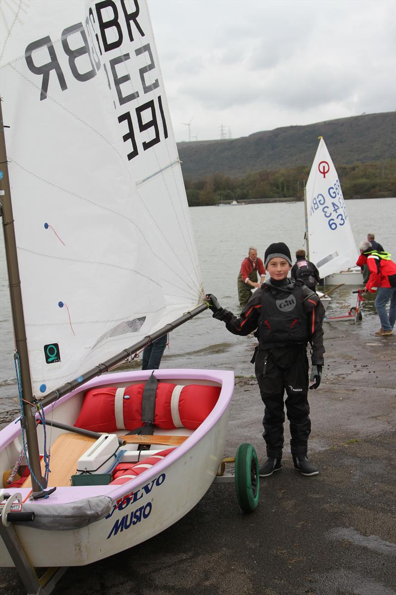 James Gosson with his Optimist photo copyright Hamish Stuart taken at Llangorse Sailing Club and featuring the Optimist class