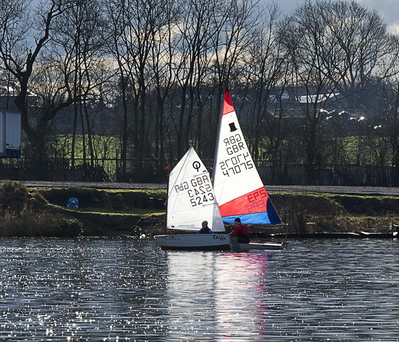 Leigh & Lowton Tipsy Icicle Series Week 5 photo copyright Gerard van den Hoek taken at Leigh & Lowton Sailing Club and featuring the Optimist class
