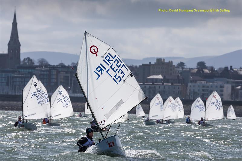 Irish Volvo Youth Sailing Nationals at Dun Laoghaire day 1 photo copyright David Branigan / Oceansport taken at Royal St George Yacht Club and featuring the Optimist class