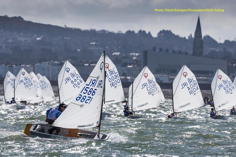 Irish Volvo Youth Sailing Nationals at Dun Laoghaire day 1 photo copyright David Branigan / Oceansport taken at Royal St George Yacht Club and featuring the Optimist class
