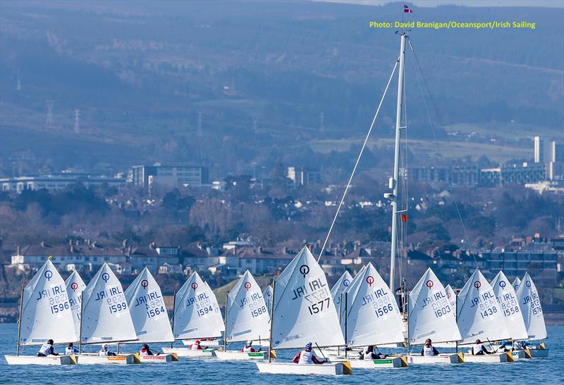 Irish Volvo Youth Sailing Nationals at Dun Laoghaire final day photo copyright David Branigan / Oceansport taken at Royal St George Yacht Club and featuring the Optimist class