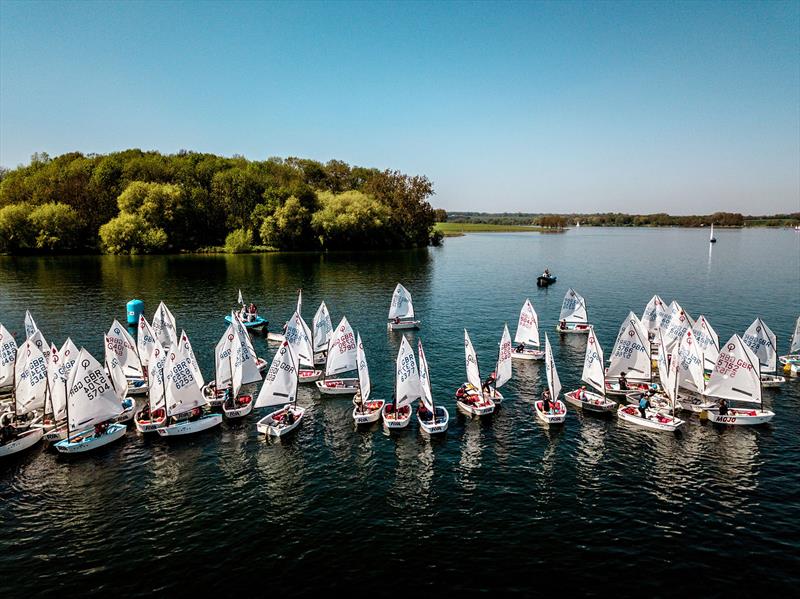 Light winds for the Eric Twiname Junior Championships photo copyright Nick Dempsey / RYA taken at Rutland Sailing Club and featuring the Optimist class