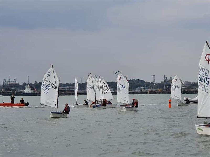 Hamble River SC Optimist Open photo copyright Jane Saunders taken at Hamble River Sailing Club and featuring the Optimist class