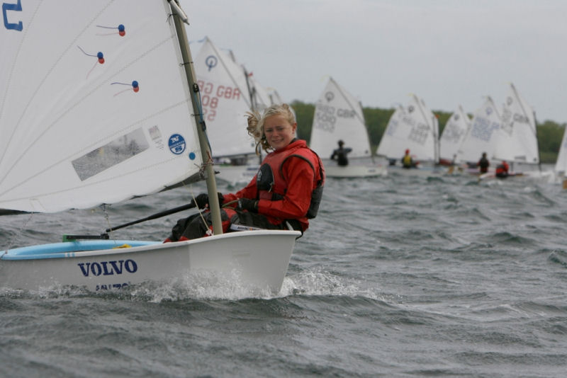 Annabel Vose wins the Volvo Musto Optimist Inlands at Grafham photo copyright David Pinegar taken at Grafham Water Sailing Club and featuring the Optimist class