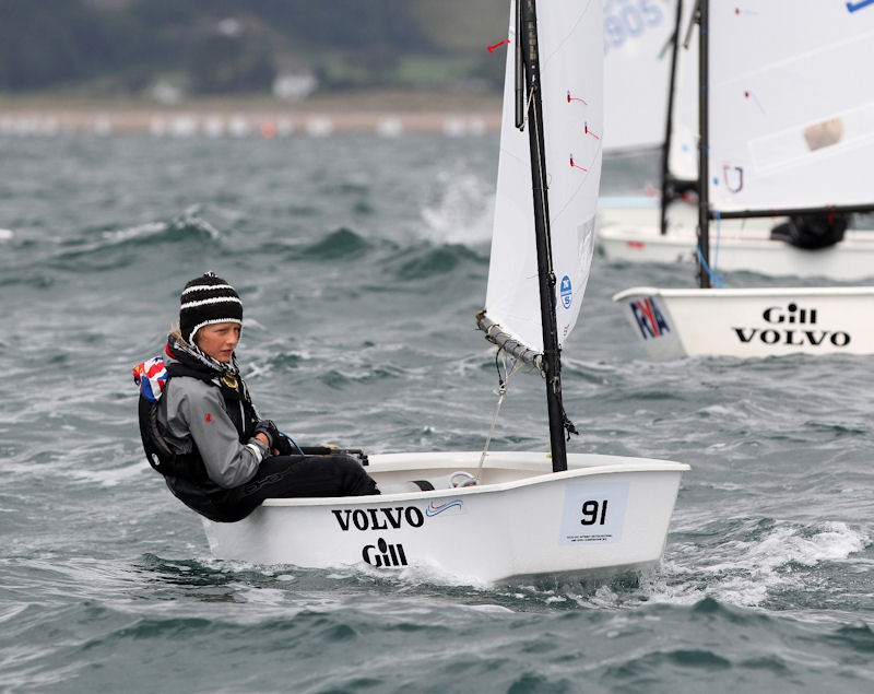 Arthur Brown wins the Junior fleet title at the Volvo Gill Optimist British Nationals photo copyright Andy Green taken at Pwllheli Sailing Club and featuring the Optimist class