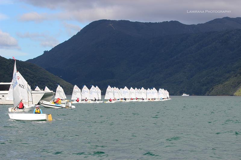 Startline - Day 1 Toyota NZ Optimist Nationals - Queen Charlotte Yacht Club - photo © Lamirana Photography