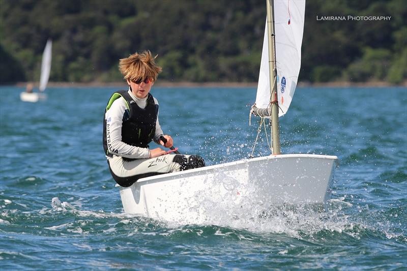 Wilbur Stanley Worser Bay – Cool Hair - Day 3 - Toyota NZ Optimist National Championships - April 2, 2018 photo copyright Lamirana Photography taken at Queen Charlotte Yacht Club and featuring the Optimist class