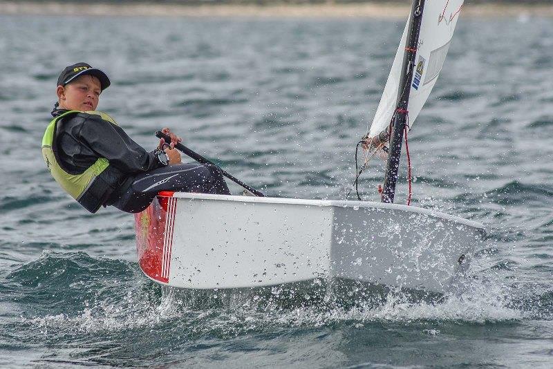 Murphy Cowen has stepped up from Intermediate to Open photo copyright Harry Fisher taken at Adelaide Sailing Club and featuring the Optimist class