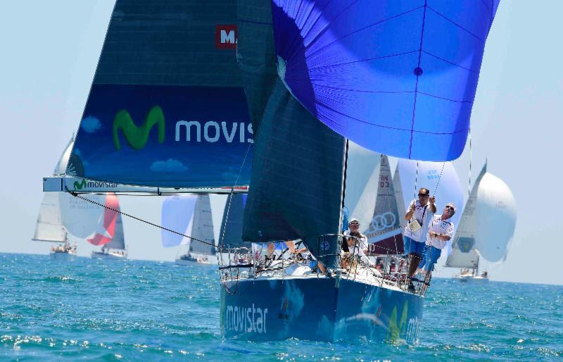 Movistar en route to another inshore race win on day 3 at the ORC European Championship photo copyright Jose Jordan / RCNV taken at Real Club Nautico Valencia and featuring the ORC class