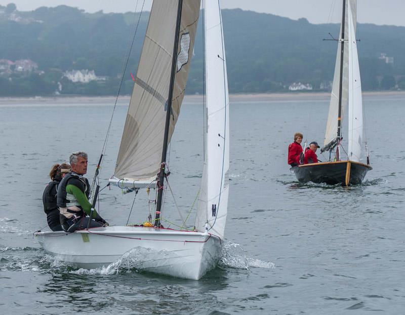 Leading Ladies: Emma Stevenson keeps a close eye on Ros Downs at the Mumbles Osprey Open photo copyright Colin Jenkins taken at Mumbles Yacht Club and featuring the Osprey class