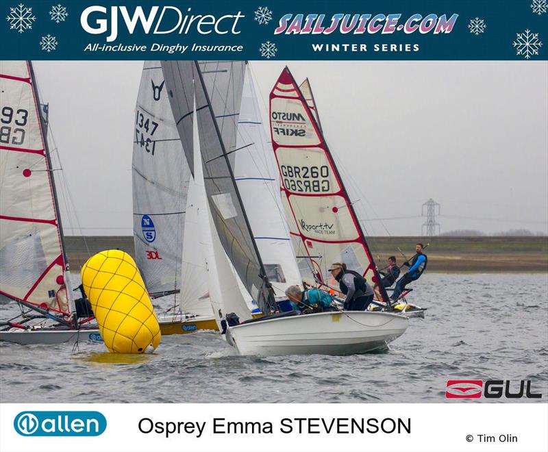 Emma Stevenson during the GJW Direct Sailjuice Winter Series Datchet Flyer photo copyright Tim Olin / www.olinphoto.co.uk taken at Datchet Water Sailing Club and featuring the Osprey class