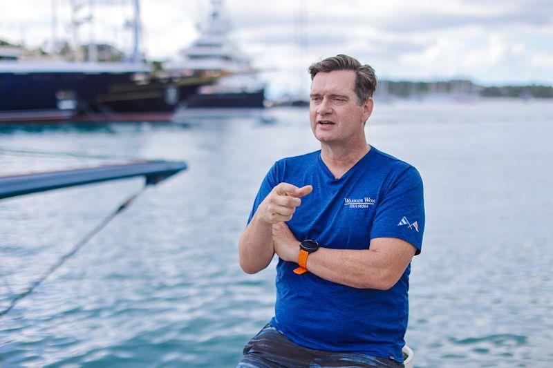 Chris 'Lew' Lewis, Navigator - Warrior Won wins the 2022 edititon of the RORC Caribbean 600 photo copyright Arthur Daniel / RORC taken at Antigua Yacht Club and featuring the Pac 52 class