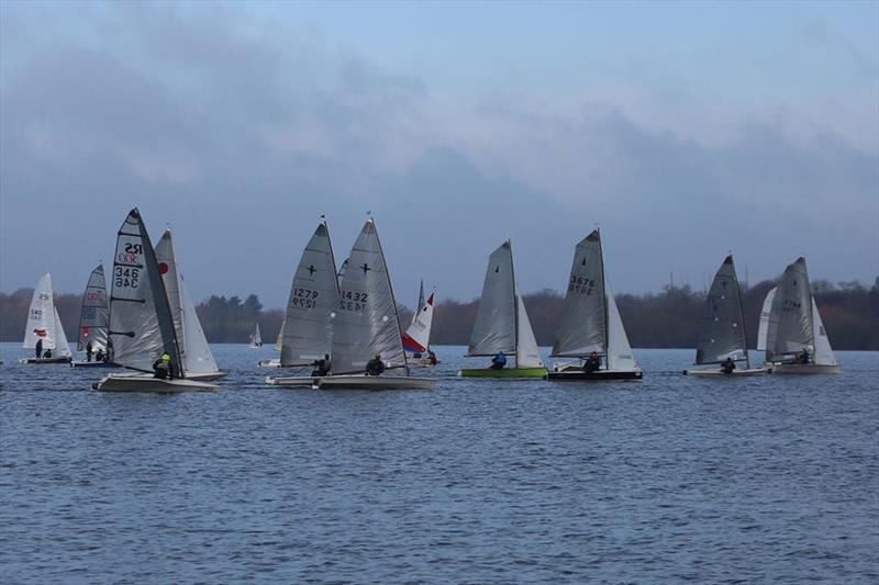 Close racing at the front of the fast fleet on day 4 of the Fox's Marine & Country Alton Water Frostbite Series photo copyright Tim Bees taken at Alton Water Sports Centre and featuring the Phantom class