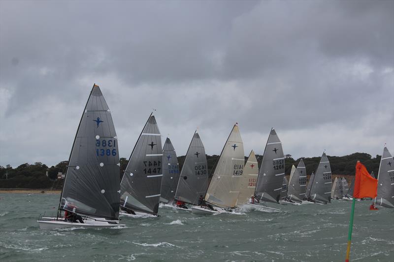 High winds on day 1 of the Phantom Nationals at Highcliffe photo copyright Sarah Desjonqueres taken at Highcliffe Sailing Club and featuring the Phantom class